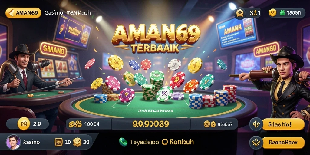 Tampilan menarik dari gameplay kasino di AMAN69.