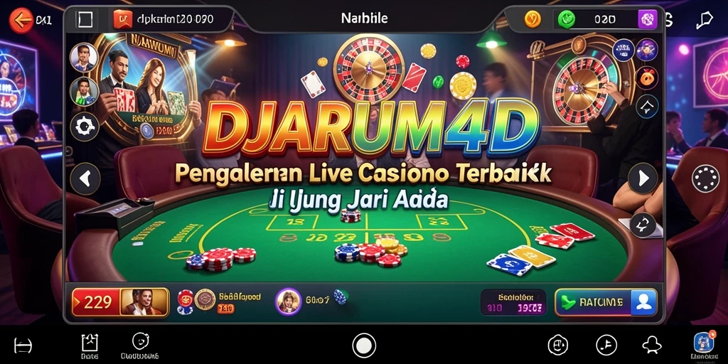Tampilan gameplay Live Casino DJARUM4D dengan dealer dan pemain interaktif.