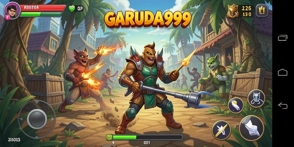 Tangkapan layar GARUDA999 menunjukkan momen seru dalam gameplay Arcade.