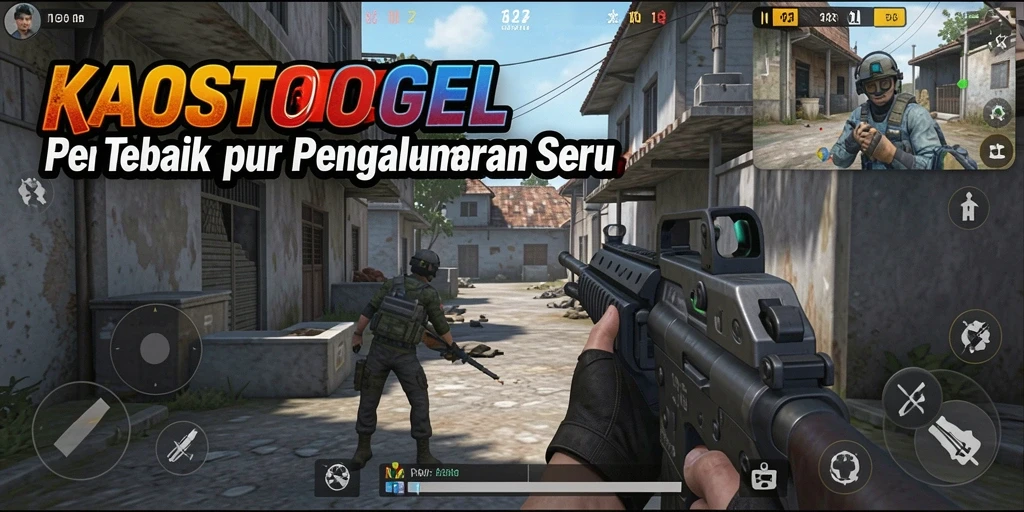 Tampilan gameplay KAOSTOGEL dengan aksi tembak-menembak intens.