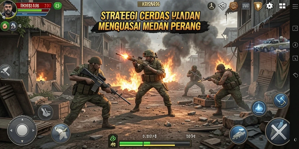 Tampilan gameplay seru dalam KRISNA96 yang penuh strategi.