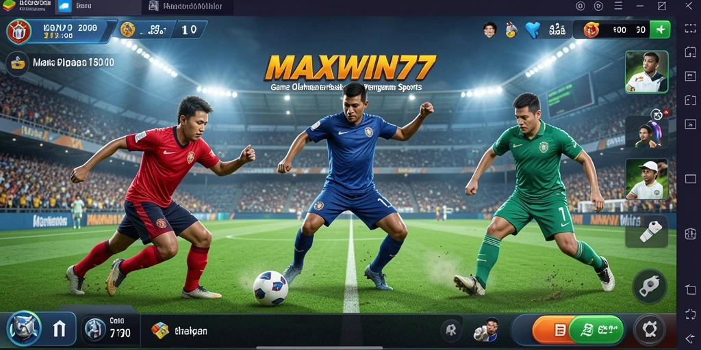 Screenshot gameplay <strong>MAXWIN77</strong> menampilkan aksi seru dalam pertandingan olahraga.