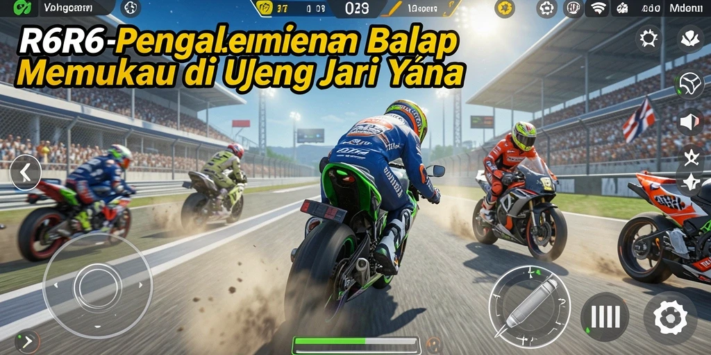 Screenshot R6R6 menampilkan aksi balap yang mendebarkan dan grafis menawan.