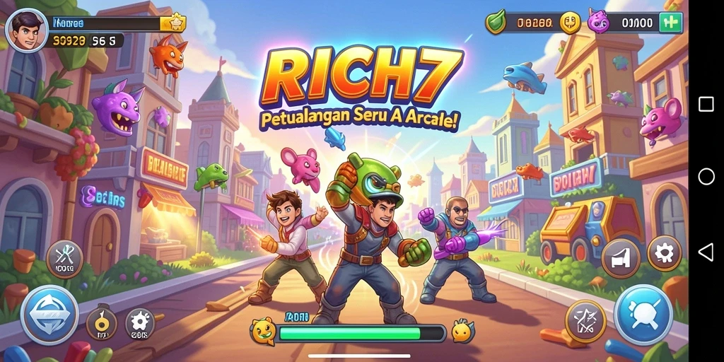 Screenshot gameplay RICH7 menampilkan aksi seru dalam dunia arcade.
