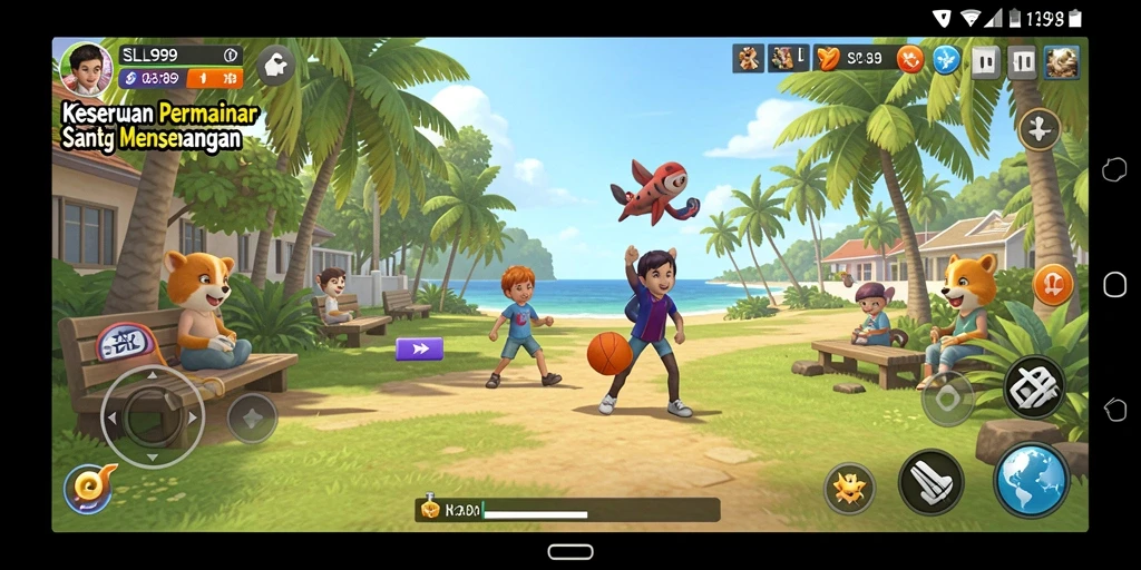 Tampilan gameplay santai yang penuh warna dari SL999.