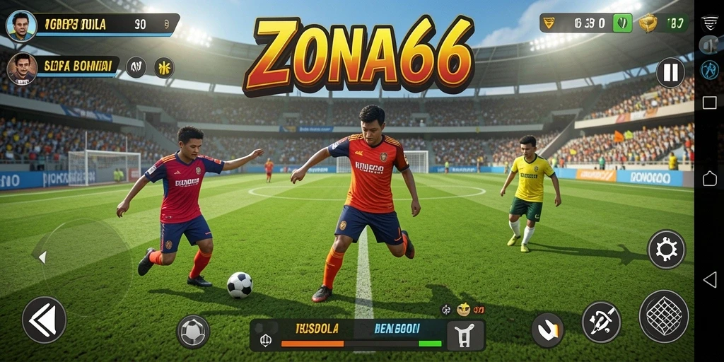 Tampilan gameplay ZONA66 yang seru dan mendebarkan.